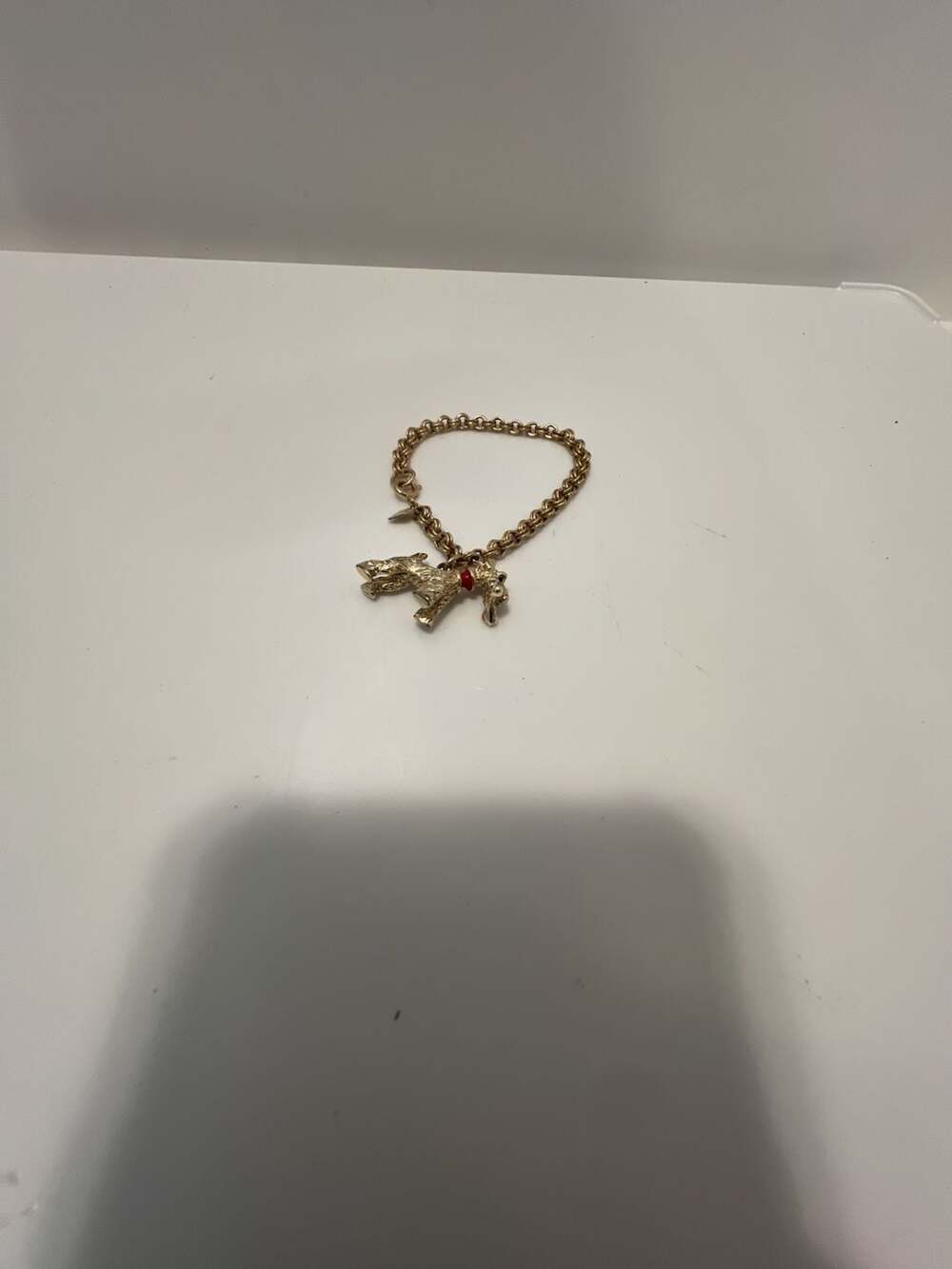 Sarah Coventry Play Mate Charm Bracelet Gold Tone Scotty Dog